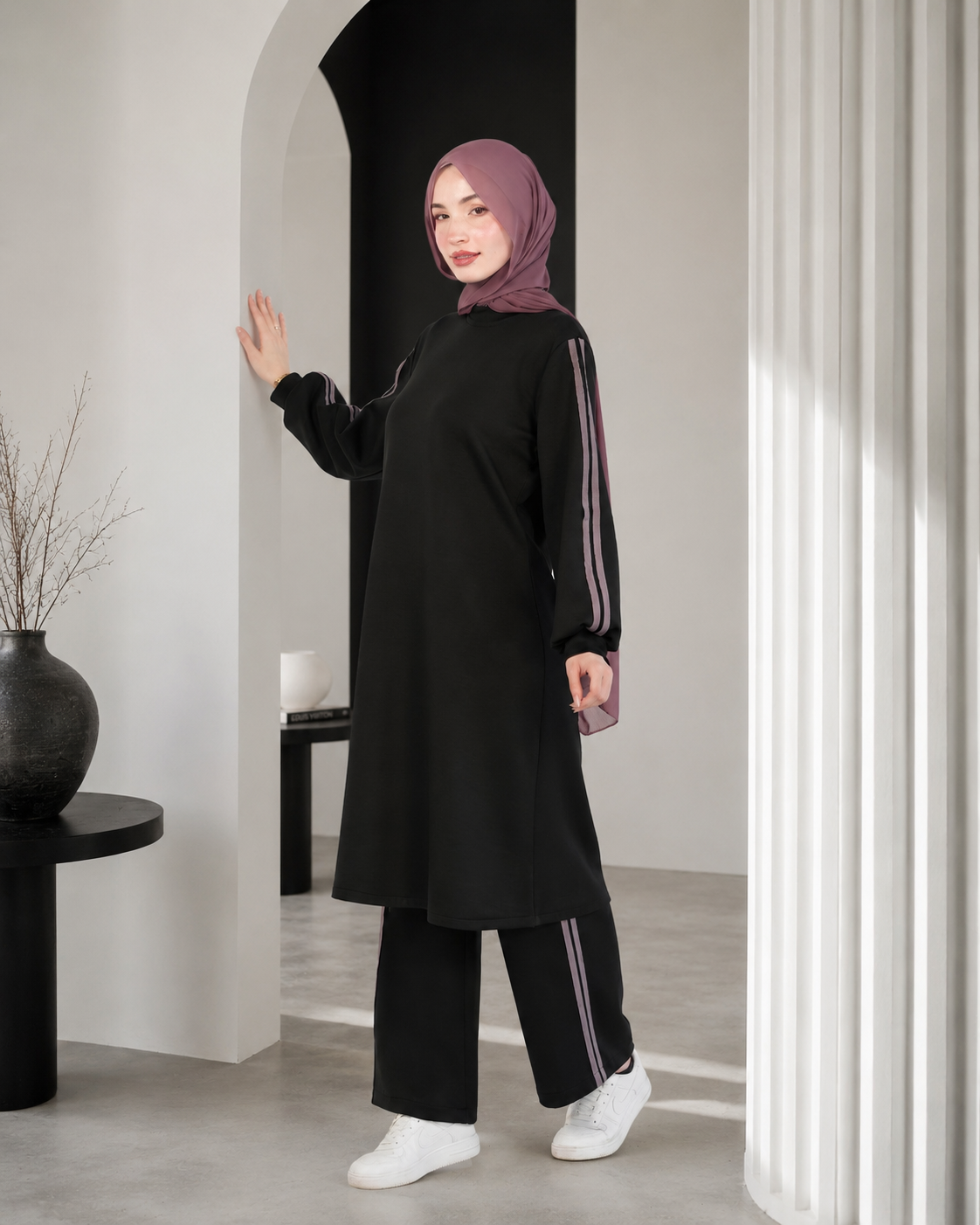 طقم سبورت طويل بقصة مريحة