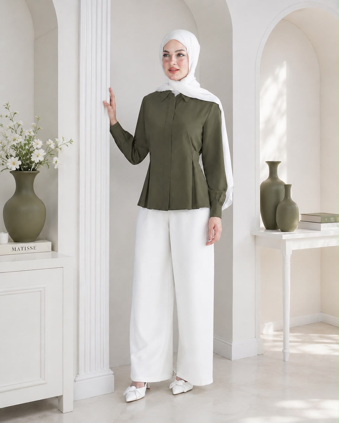 قميص بقصة خصر محددة