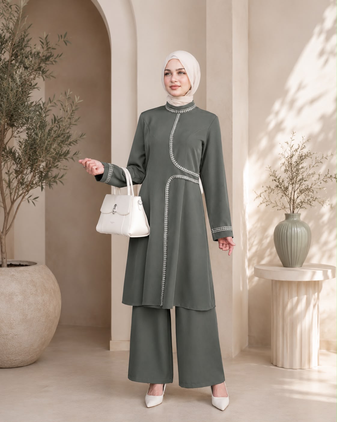 طقم بنطلون بستايل ناعم