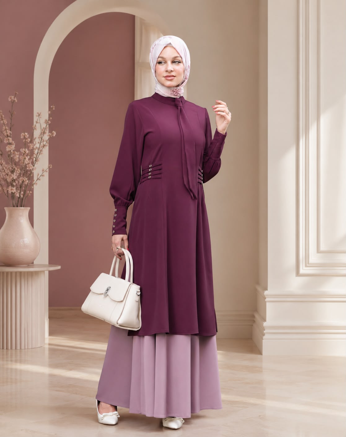 طقم تنورة بتصميم الفخامة