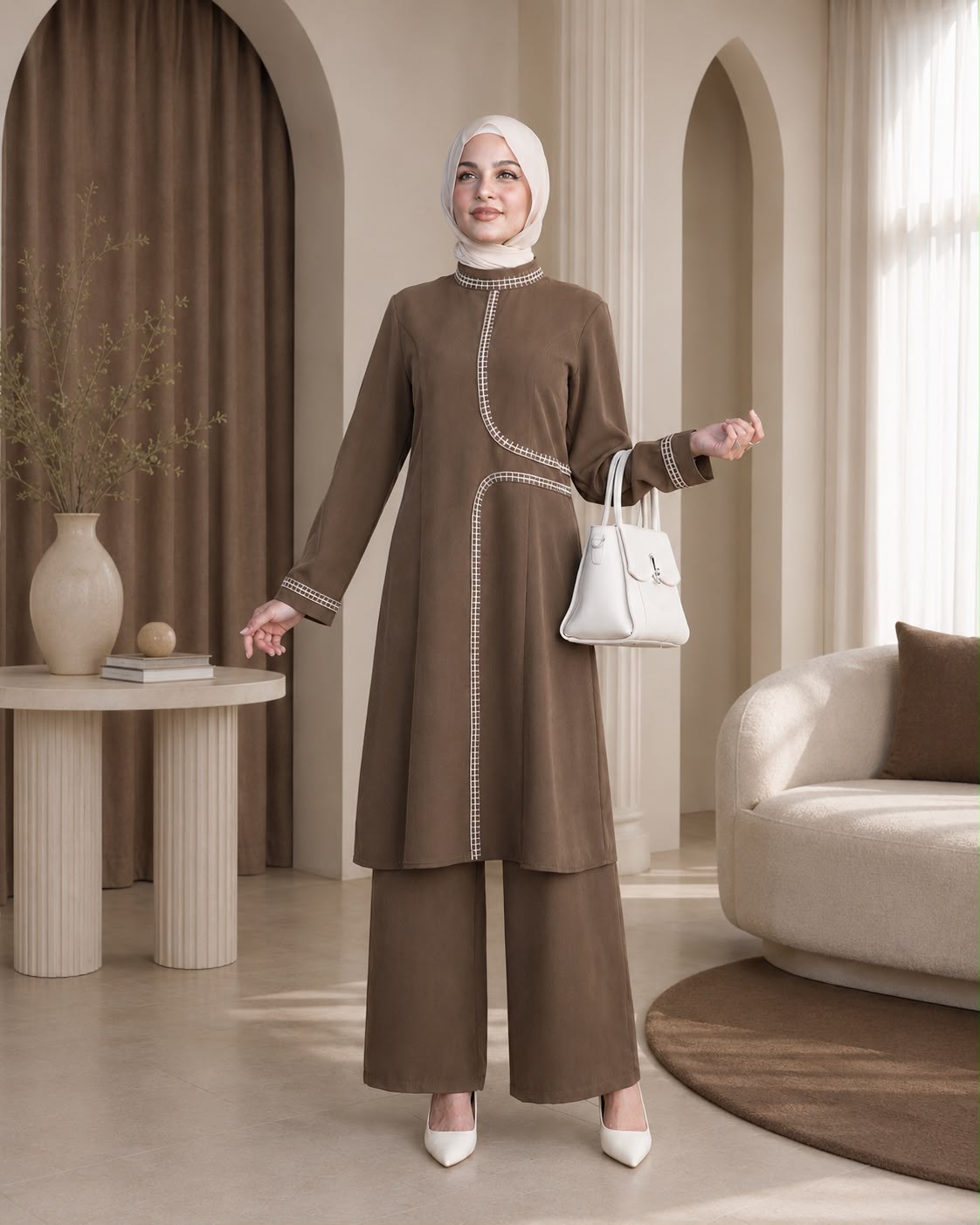 طقم بنطلون بستايل ناعم