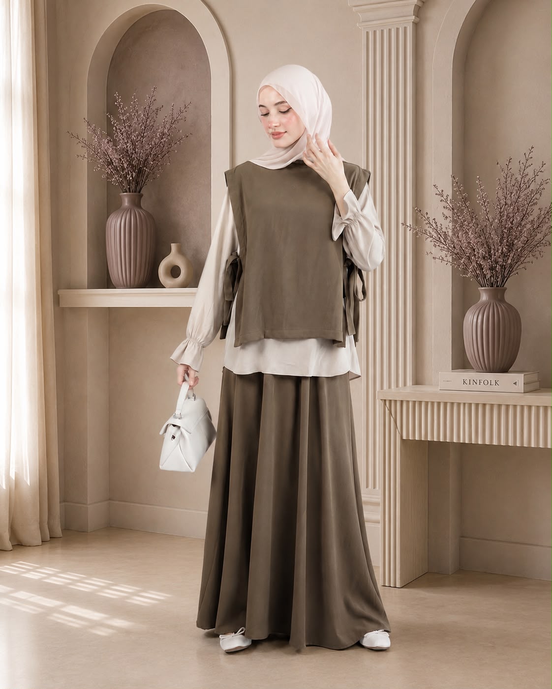 طقم تنورة بتصميم طبقات
