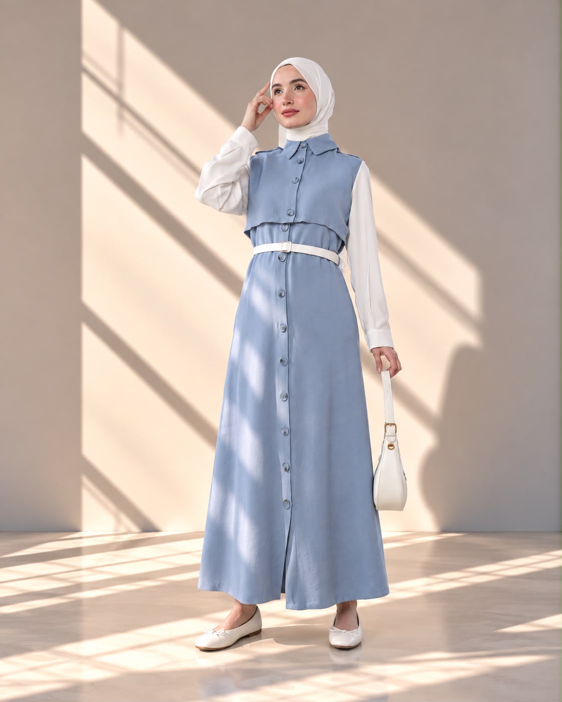 فستان ماكسي نسائي بتصميم طبقات