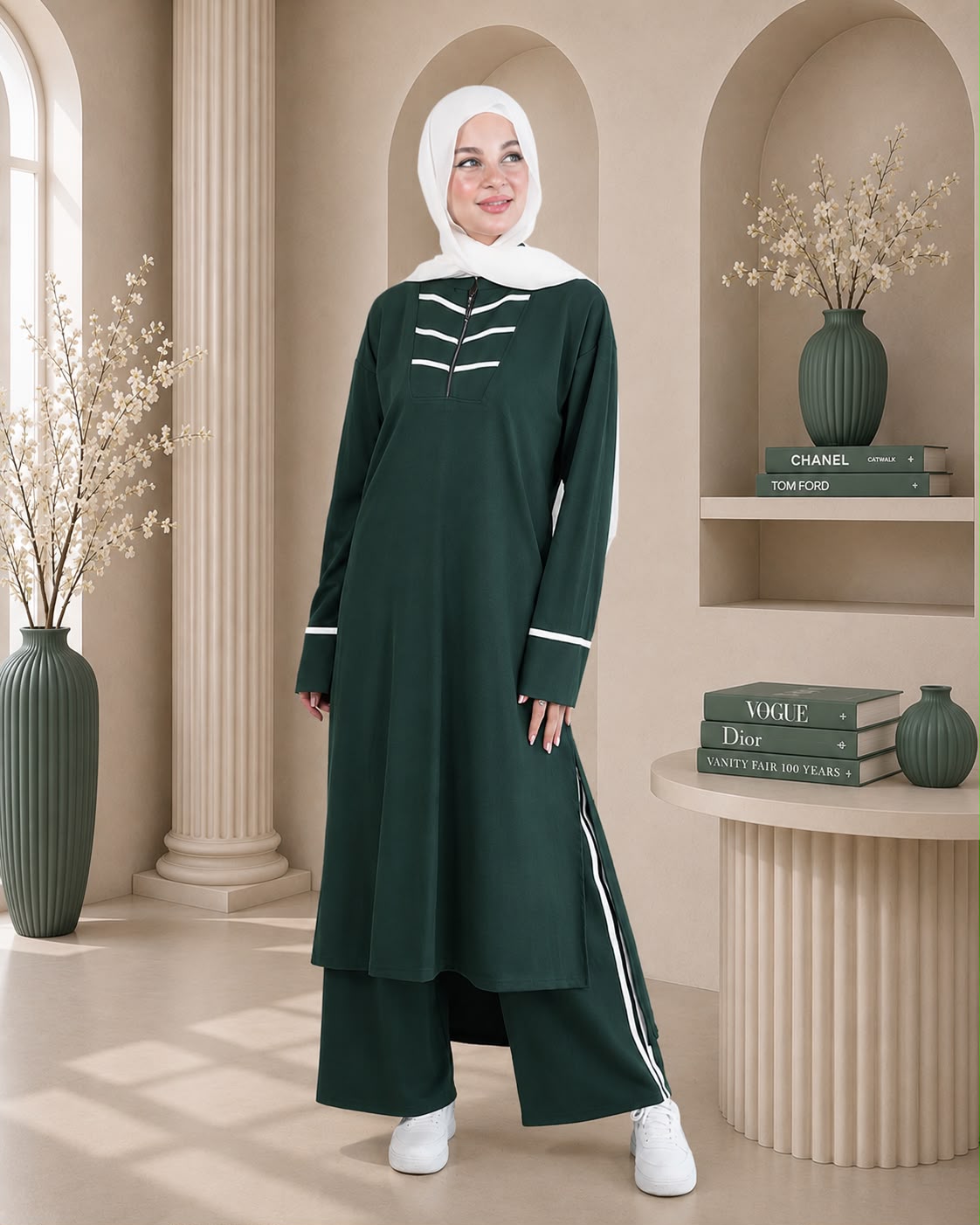 طقم رياضي محتشم بخطوط عصرية