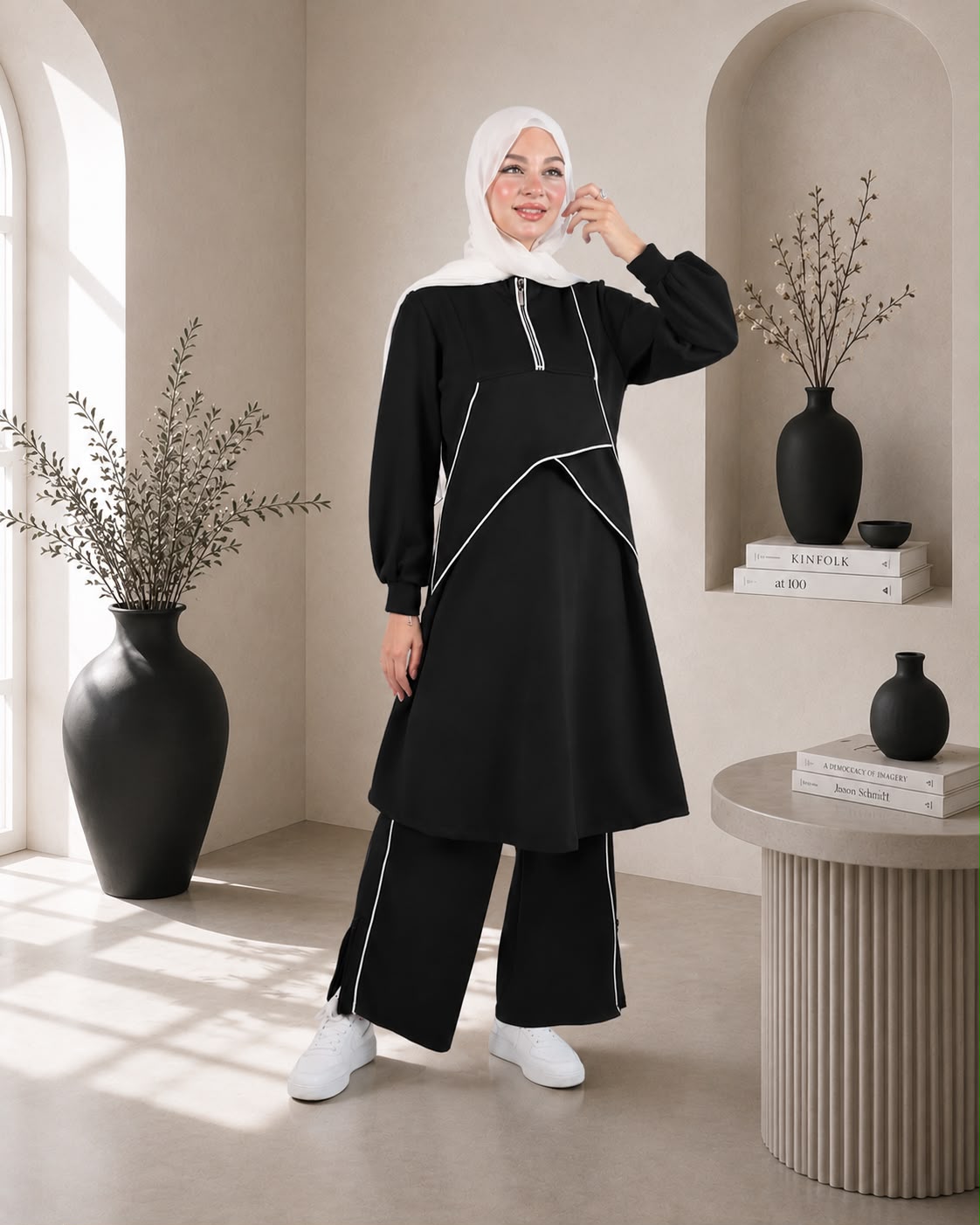 طقم كاجوال بسحاب أمامي