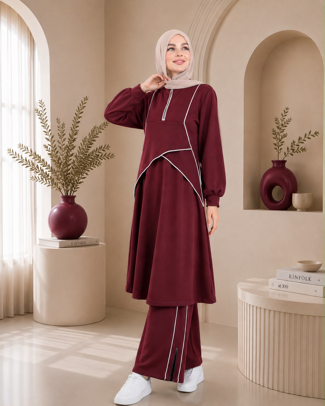 طقم كاجوال بسحاب أمامي