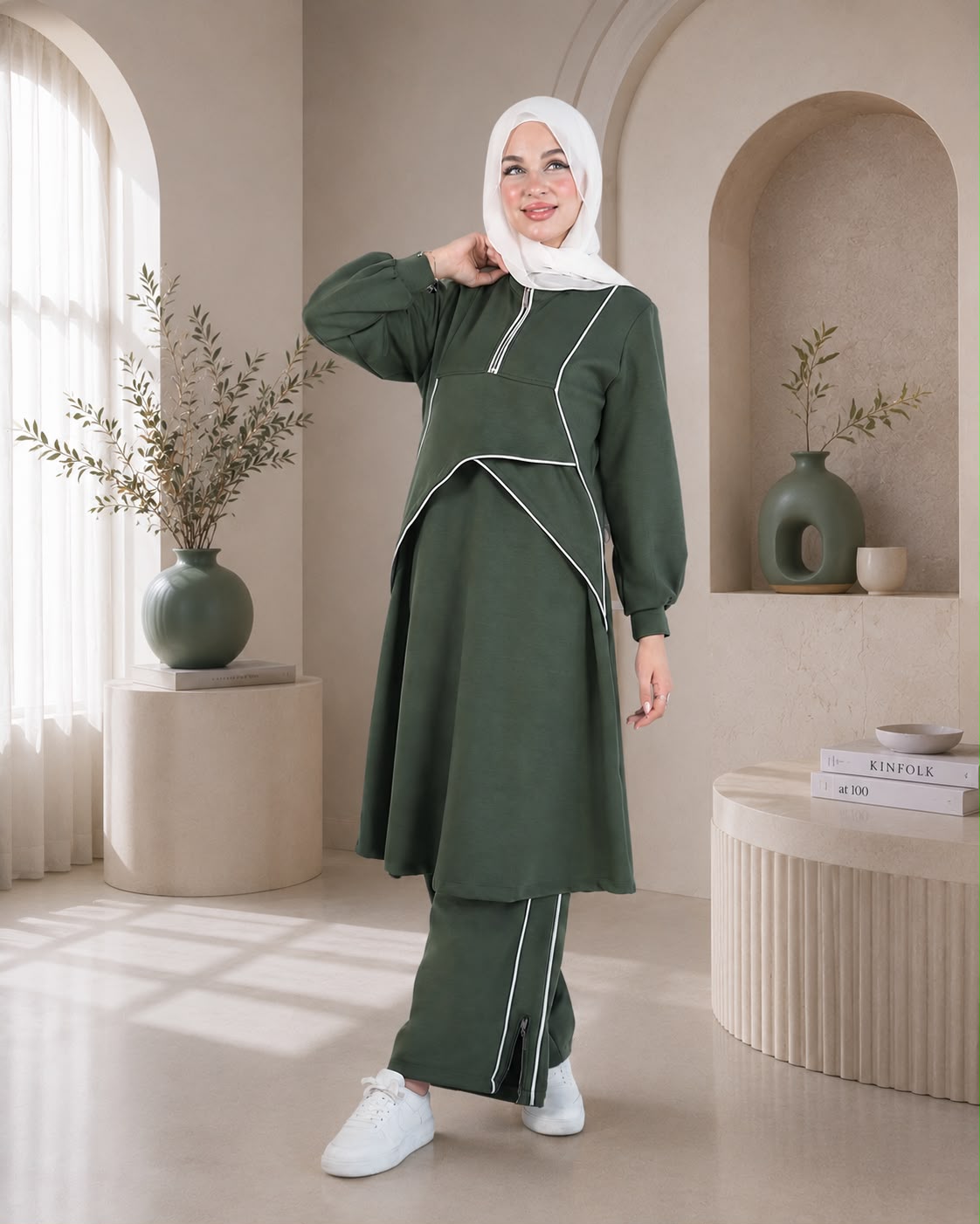 طقم كاجوال بسحاب أمامي