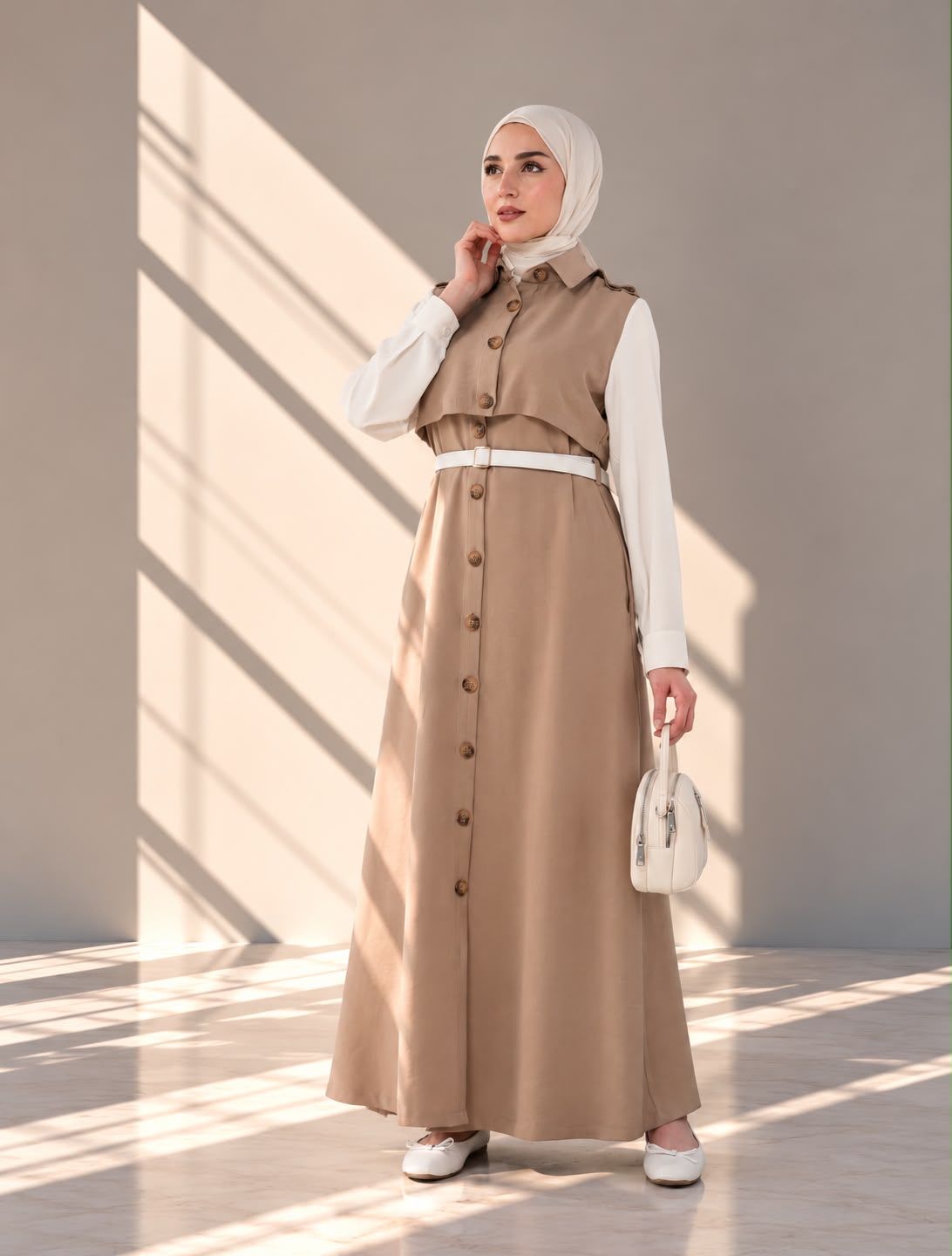 فستان ماكسي نسائي بتصميم طبقات